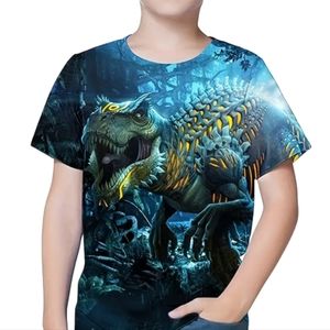 T-Rex 3D graphic print t-shirt. Lightweight, comfy crew neck. Sz. boys 9-10 yrs.
